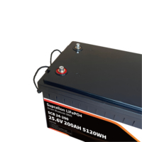 Surveillance Bluetooth haute capacité systèmes de stockage solaire hors réseau 24V 200Ah LiFePO4 batterie au lithium-ion prismatique avec chauffage