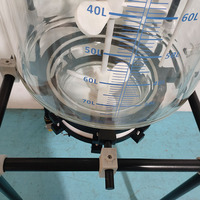Réacteur en verre anti-corrosion avec cadre recouvert de PTFE pour les procédés de réaction acides et solvants, pompe à vide
