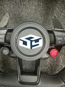 Volant en cuir semi-perforé Red Paddle <span class=keywords><strong>RS</strong></span> pour <span class=keywords><strong>Audi</strong></span> A6 A7 A4 B8 B8.5 B9 S3 S4 S5 S6 C7 Q8 RS3 RS6 - Product Image 5