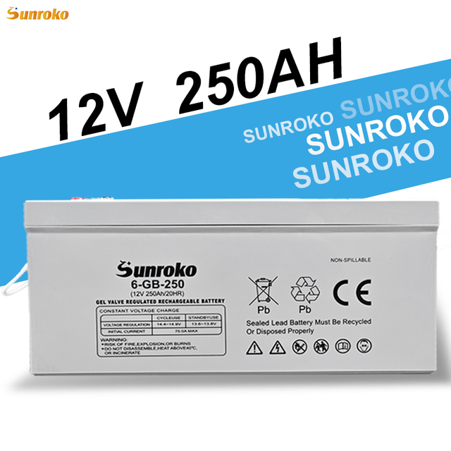 Sunroko Renewable Energy Storage Battery 12V 100Ah 150Ah 200Ah Gel Agm Solar Deep Cycle Battery