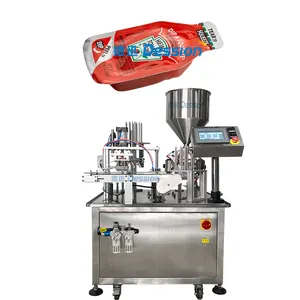 Gold Supplier Automatic Soy Milk juice Liquid spout pouch filling machine aseptic pouch filling and sealing machine