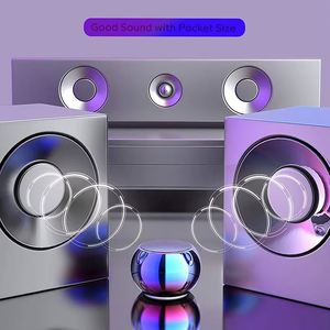 WW1156 New Electroplating Metal Mini M3 Desk Tws Party <b>Speaker</b> Portable Plating 3D Round Wireless <b>Speakers</b> <b>for</b> Smart <b>Phone</b> - Product Image 2