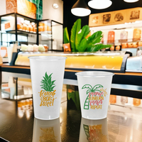 Gobelets en plastique pour bubble tea réutilisables et jetables personnalisés AT PACK avec couvercles pour personnalisation avec logo 16oz 24oz Gobelets en PP givrés