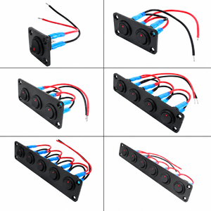 Painel de Interruptores Gangue de 6 Teclas com Luz LED Azul 24V IP65 em Liga de Alumínio com Conexão Rápida para Barcos, Carros e Caminhões 2P Liga/Desliga - Product Image 5