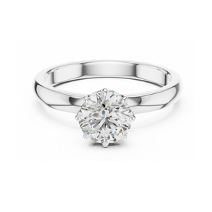 Anillo de Compromiso Solitario Redondo de Oro Amarillo con Engaste de Corona, Anillo de Diamantes Vintage con Filigrana, Joyería Nupcial Elegante y Clásica - Product Image 3