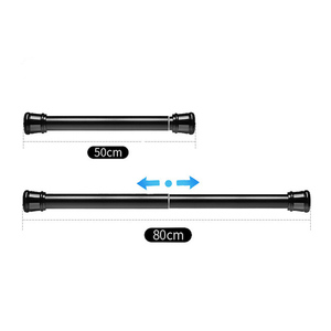 <strong>Curtain</strong> <strong>Pole</strong> No Drilling Extendible <strong>for</strong> Cupboards <strong>Door</strong> Windows Wardrobe Balcony Tension Rod 140-260CM Black Shower <strong>Curtain</strong> Rail - Product Image 1