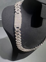 Kalung Rantai Cuban Hip Hop Moissanite Perak 925 Berkualitas Tinggi untuk Hadiah Ulang Tahun Pernikahan dengan Harga Ekspor
