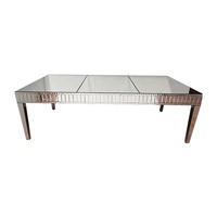 Vente en gros d'usine de salles de banquet de luxe de haute qualité, table de mariage en verre miroir à vendre