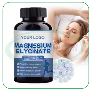 Oem comprimés de glycinate de magnésium suppléments de sommeil 400mg 500mg glycinate de magnésium 120 comprimés - Product Image 1