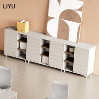 Table de conférence extensible moderne LIYU avec capacité pour 12 personnes, forme rectangulaire, pieds en bois, mobilier de réunion de bureau