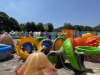 Diapositives d'équipement de terrain de jeu en plastique pour enfants extérieurs pour l'école et le centre commercial
