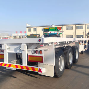 Semirremolque de plataforma alta de 40 pies de fábrica, 50T, de tres ejes, con neumático super individual para transporte de contenedores - Product Image 6