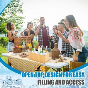 Wooden Ice Bucket With Removable Tray For Outdoor <b>Camping</b> Beer Cooling <b>Storage</b> <b>Box</b> - Product Image 2