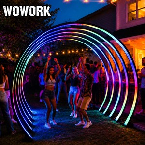 โครงไฟนีออน LED แบบยืน รุ่น WOWORK ปี 2026 รูปทรงอุโมงค์ ทางเดิน แสงดาวตก ฉากหลังสำหรับงานปาร์ตี้ งานแต่งงาน และงานอีเว้นท์ต่างๆ - Product Image 4
