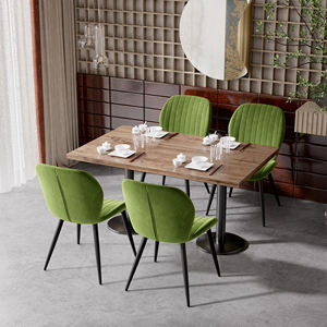 Modern Ribbed Dining <b>Chair</b> Comfort Fabric Upholstered Sturdy <b>Metal</b> Legs Portable Home Office Home Kitchen Restaurant Dining Room - Product Image 1