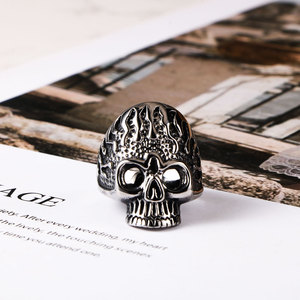 Skull Titanium Steel <b>Ring</b> Men's Index Finger Punk Style SA409 - Product Image 2
