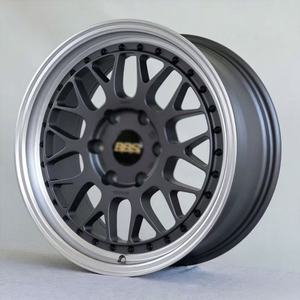 Rines de Malla de Dos Piezas Forjados de 17-22 Pulgadas <span class=keywords><strong>5x100</strong></span> 5x112 Gris Mate con Borde Mecanizado para Audi Sports Coupe y Porsche Performance Car - Product Image 1