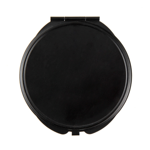 Blank Surface 7cm Black Painted Metal <b>Compact</b> <b>Mirror</b> Folding Dual Sided Pocket Makeup <b>Mirror</b> Private Label Custom Branding - Product Image 1