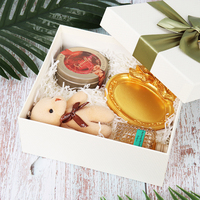 Boîte cadeau rigide écologique de luxe pour Noël, anniversaire, fête, avec gaufrage, revêtement UV, logo personnalisé, emballage avec nœud blanc