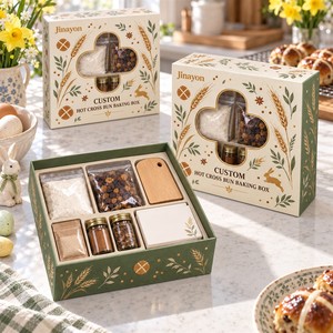 Boîte <span class=keywords><strong>cadeau</strong></span> personnalisée pour la <span class=keywords><strong>chasse</strong></span> aux œufs de Pâques, boîte rigide à deux pièces avec couvercle et base, fenêtre transparente en PVC, finition brillante - Product Image 3