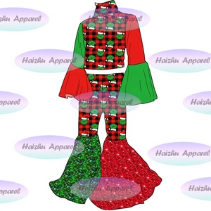 Ensemble de vêtements pour bébé et tout-petit 2 pièces Bc1-5 Stock pour Halloween et Noël, respirant et imperméable, pull d'automne - Product Image 6
