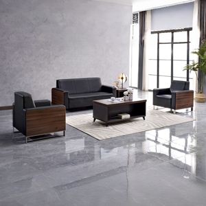 Divano in Pelle per Ufficio, Moderno Set di Divano a Tre Posti <span class=keywords><strong>e</strong></span> Tavolino da Caffè per Ufficio <span class=keywords><strong>e</strong></span> Soggiorno - Product Image 2