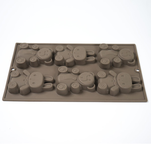 Vendite favorevoli a caldo sei fori colori grigio scuro e arancione piccolo orso e forma di coniglio in Silicone stampo stampo in silicone - Product Image 3