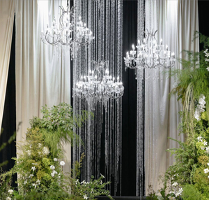 Décorations de mariage et d'événements : Rideaux perlés, décorations de <span class=keywords><strong>plafond</strong></span> de scène, décorations d'arche, suspensions de fond et fournitures - Product Image 1