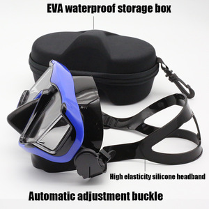 Diving Mask Adult Silicone Waterproof Anti-Fog PC Lens Two Windows 18cm 9cm Red Black Blue Yellow - Product Image 3