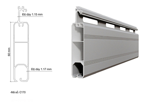 Volets roulants en aluminium gris argenté du Vietnam, 60 mm, C170, absorbant les chocs, étanches, sécurisés - Product Image 3