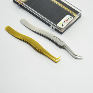 Pinzas de Precisión de Acero Inoxidable de 10 mm, Antimagnéticas y Duraderas, con Punta Suave para Extensiones de Pestañas, en Color Oro Arcoíris y Plata - Product Image 2