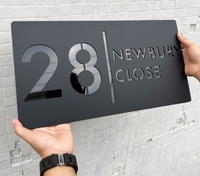 Plaque de porte minimaliste en gros pour dropshipping à faible MOQ, panneau d'adresse de maison, signalétique de numéro de porte, certifié ROHS