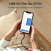 Kabel Adaptor OTG Tipe-C Male ke USB Female Sudut Kanan, Kabel Data OTG Tipe-C Pipih, Kabel Data & Pengisian Daya USB C ke USB