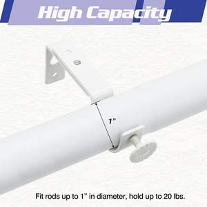 [Approvisionnement direct transfrontalier] Tringle à rideau télescopique blanche moderne et minimaliste avec support latéral - Product Image 4