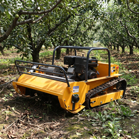 Mesin Pemotong Rumput Crawler Remote Control 1200mm dengan Pilihan Bajak Salju untuk Pekerjaan Rumput dan Semak di Pegunungan