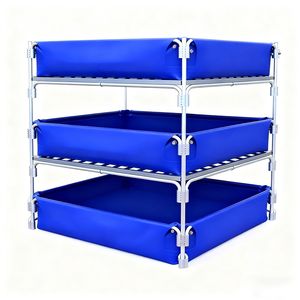 ถังเพาะเลี้ยงสัตว์น้ำแบบสี่เหลี่ยมอุตสาหกรรมพร้อมผ้าใบพีวีซีเสริมระบบเพาะพันธุ์ปลาเชิงพาณิชย์ - Product Image 2