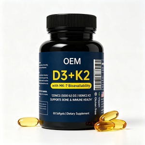 Gélules de vitamine D3 <span class=keywords><strong>K2</strong></span> à base de <span class=keywords><strong>plantes</strong></span> naturelles, sans OGM, sans gluten, avec huile de noix de coco pour le soutien des os et du système immunitaire - Product Image 1