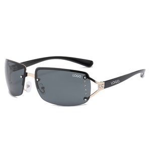 1024 Lunettes de soleil élégantes sans monture les plus vendues sur <span class=keywords><strong>Amazon</strong></span> pour femmes et hommes - Style millennial chic, monture carrée, accents diamant, UV400 - Product Image 2