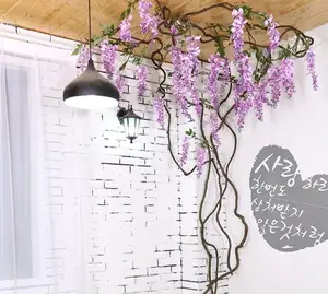 Planta Artificial de pared de hiedra Artificial, hojas de hiedra verde, enredaderas de plástico, guirnalda de uvas, plantas para decoración del espacio comercial