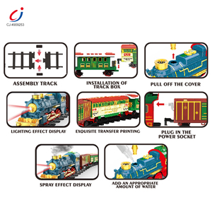 Chengji Série Noël - Jouets de train rétro à vapeur, train populaire à propulsion électrique, jouet de piste de train avec musique et lumière - Product Image 3
