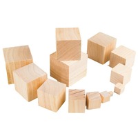 Vente en gros de blocs de bois naturels non finis, petits mini cubes de bois, artisanat, décoration d'intérieur