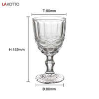 Gros Offre Spéciale 320ml 10.5oz tout Usage pressée Motif Coloré Vintage Verre de Vin Gobelet De Mariage Pour Le parti Hôtel Restaurant