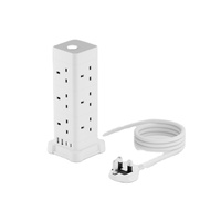 Multiprise de protection contre les surtensions à 3 broches UK 13A 250V, usage intensif intérieur, avec ports USB 2A2C