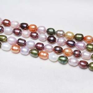 Perles de perles d'eau douce de pomme de terre de culture à la mode Offre Spéciale couleurs mélangées 5-6mm trou: 0.8mm vendu par brin de 15.7 pouces - Product Image 6