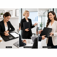 Portafolio de Cuero PU A4 con Cierre y Logotipo Personalizado, Bolsa para Documentos con Ranuras para Tarjetas y Ventana para Identificación, Organizador de Oficina, Venta al Por Mayor