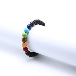 Modyle — <span class=keywords><strong>Bracelet</strong></span> des 7 chakras, en pierres de lave naturelles, pour femmes, bijou en perles, nouveauté - Product Image 4