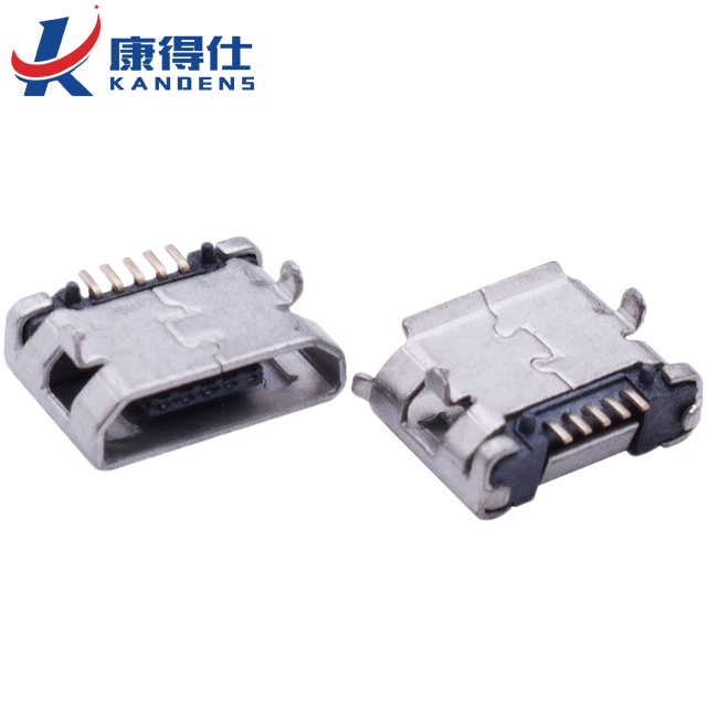 Micro 5pin USB Connector DIP SMD 6.4mm Female Socket B Type Silver Color High Conductivity Copper for Household Appliances
