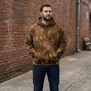 Private Label Custom Logo Puff Printing Acid Wash Polyester/Cotton <b>Waterproof</b> Heavyweight Fleece Regular Fit Streetwear Hoodie - Product Image 2