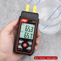 Termómetro de Termopar Tipo K de Doble Canal TA611A/B con Sonda de Contacto de Alta Precisión para Temperatura Superficial