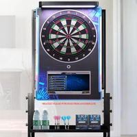 Máquina de Dardos Compacta de Metal, Mini Tablero de Dardos Digital con Luz LED, Puntuación Automática, Juego de Dardos para Interiores, Entretenimiento para el Hogar y Bares